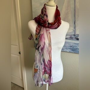 Silk Squirrel Floral Multicolor Silk Scarf
